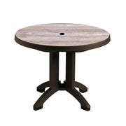 Grosfillex Table, 38" Diameter - Brown
