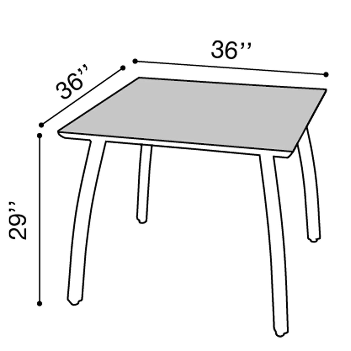 Grosfillex S6602288 Table, 36" x 36", Gray - photo 3