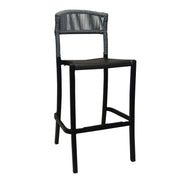 Grosfillex Tahoe Bar Stool, 21 7/8" Wide - Heather Gray Black