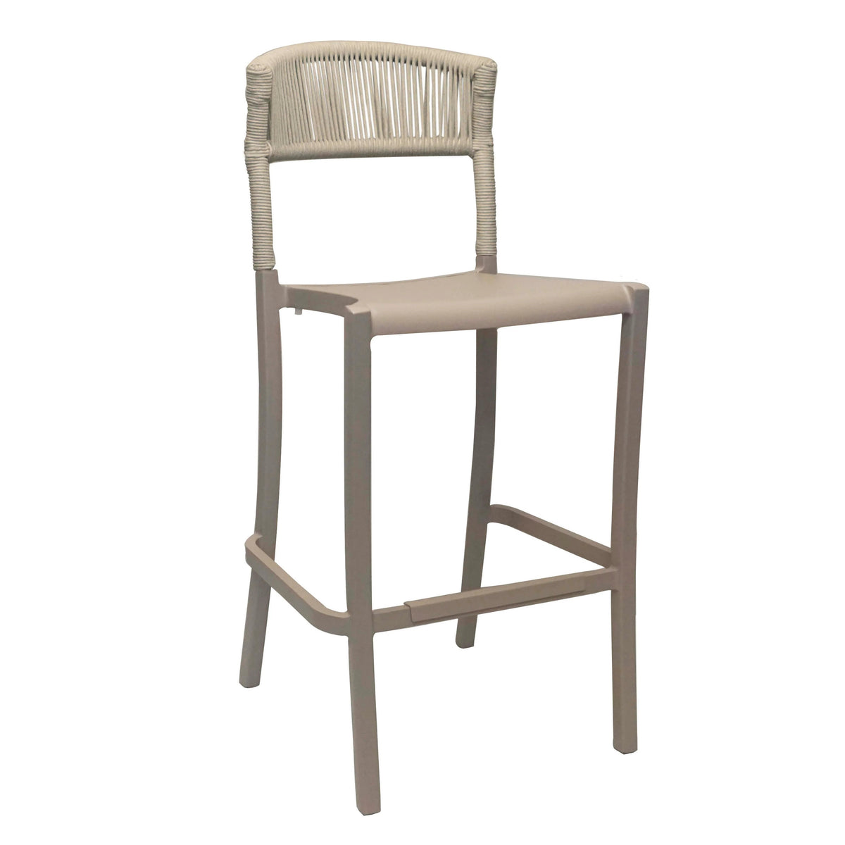Grosfillex Tahoe Bar Stool, 21 7/8" Wide - Blond French Taupe