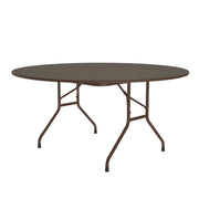 Correll PC60P Folding Table, 60" Diameter, Brown - Walnut