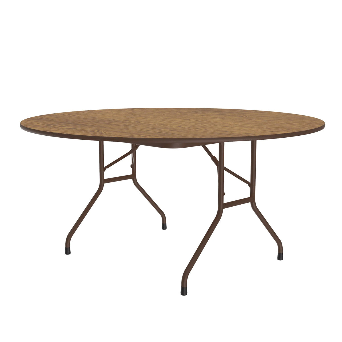 Correll PC60P Folding Table, 60" Diameter, Brown - Oak