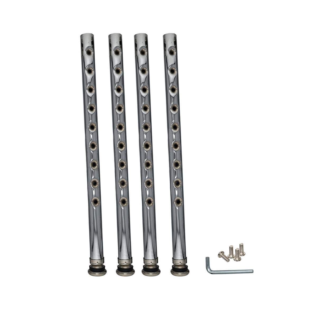 National Public Seating 6200-H Chrome-Plated Metal Leg, 13" High, Silver, 4/Case - Default Title