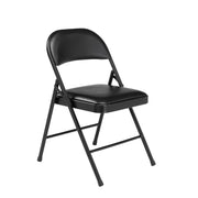 National Public Seating Folding Chair, 4/Case - 18 1/2" x 19 1/2" x 29 1/4" / Black