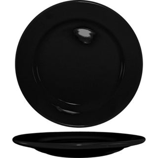 International Tableware CA-16 Cancun Stoneware Plate, 10 1/4" Diameter, 12/Case - Black