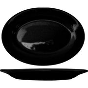 International Tableware CA-51 Cancun Stoneware Platter, 10 1/2" x 15 1/2", 12/Case - Black