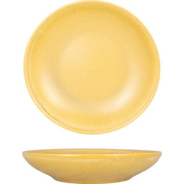 International Tableware HT-110 Hearth Stoneware Pasta Bowl, 40 oz., 12/Case - Caramel