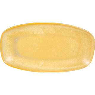 International Tableware HT-14 Hearth Stoneware Platter, 7 3/8" x 13 3/4", 12/Case - Yellow