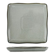 International Tableware LU-22 Luna Porcelain Plate, 10" x 10", 12/Case - Black Gray