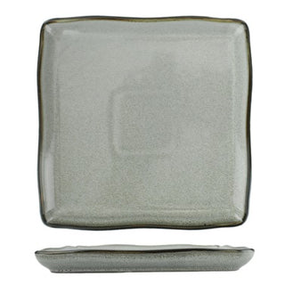 International Tableware LU-22 Luna Porcelain Plate, 10" x 10", 12/Case - Black Gray