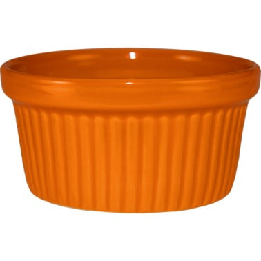 International Tableware RAMF-4 Cancun Stoneware Ramekin, 4 oz., 36/Case - Orange
