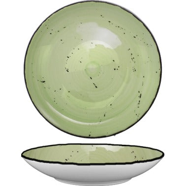 International Tableware RT-107 Rotana Stoneware Pasta Bowl, 14.5 oz., 24/Case - Black Green White
