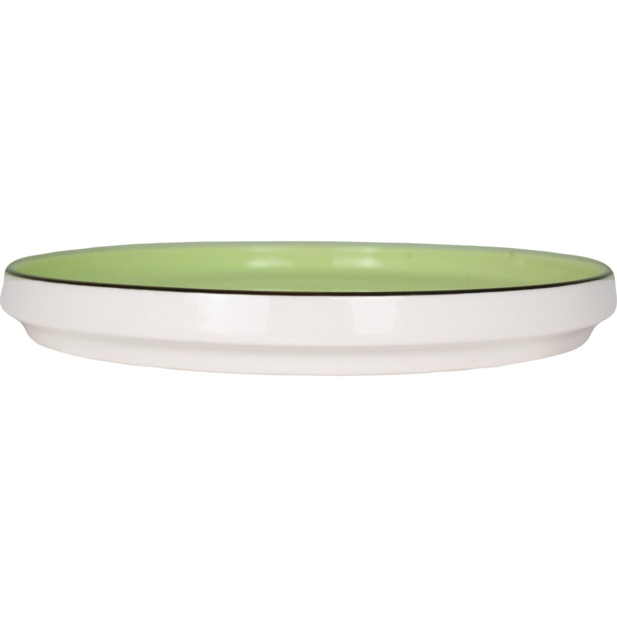 International Tableware RT-10WL Rotana Stoneware Plate, 9 7/8" Diameter, 12/Case - Green White
