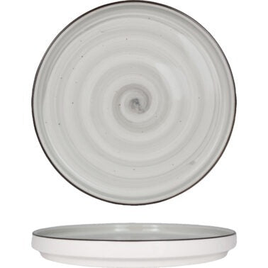 International Tableware RT-10WL Rotana Stoneware Plate, 9 7/8" Diameter, 12/Case - Gray White