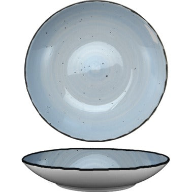International Tableware RT-110 Rotana Stoneware Pasta Bowl, 40 oz., 12/Case - Black Blue White