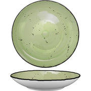 International Tableware RT-110 Rotana Stoneware Pasta Bowl, 40 oz., 12/Case - Black Green White