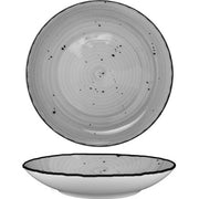 International Tableware RT-110 Rotana Stoneware Pasta Bowl, 40 oz., 12/Case - Black Gray White