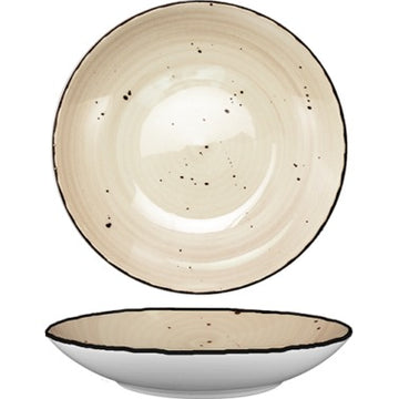 International Tableware RT-110 Rotana Stoneware Pasta Bowl, 40 oz., 12/Case - Beige Black White
