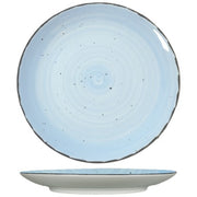 International Tableware RT-7 Rotana Stoneware Plate, 7" Diameter, 36/Case - Black Blue White