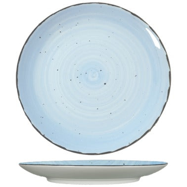 International Tableware RT-7 Rotana Stoneware Plate, 7" Diameter, 36/Case - Black Blue White