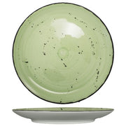 International Tableware RT-7 Rotana Stoneware Plate, 7" Diameter, 36/Case - Black Green White