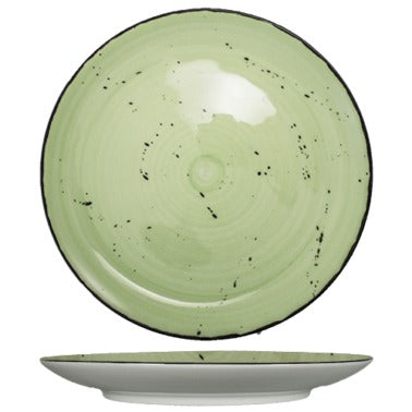 International Tableware RT-7 Rotana Stoneware Plate, 7" Diameter, 36/Case - Black Green White