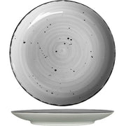 International Tableware RT-8 Rotana Stoneware Plate, 9" Diameter, 24/Case - Black Gray White