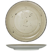 International Tableware RT-8 Rotana Stoneware Plate, 9" Diameter, 24/Case - Beige Black White