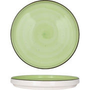 International Tableware RT-8WL Rotana Stoneware Plate, 8 1/4" Diameter, 24/Case - Green White