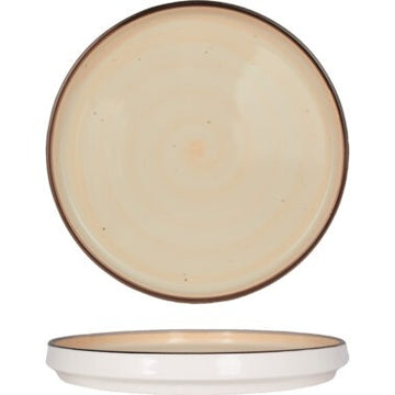 International Tableware RT-8WL Rotana Stoneware Plate, 8 1/4" Diameter, 24/Case - Beige White