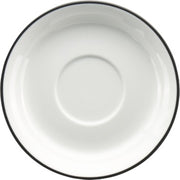 International Tableware TB-2 Torino Bistro Porcelain Saucer, 6 1/8" Diameter, 36/Case - Black White