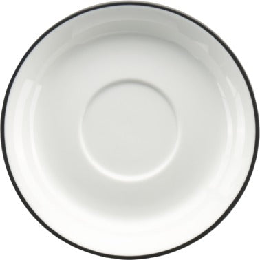 International Tableware TB-2 Torino Bistro Porcelain Saucer, 6 1/8" Diameter, 36/Case - Black White