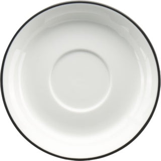 International Tableware TB-2 Torino Bistro Porcelain Saucer, 6 1/8" Diameter, 36/Case - Black White