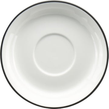 International Tableware TB-2 Torino Bistro Porcelain Saucer, 6 1/8" Diameter, 36/Case - Black White