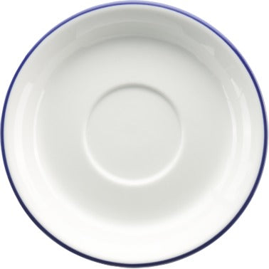 International Tableware TB-2 Torino Bistro Porcelain Saucer, 6 1/8" Diameter, 36/Case - Blue White