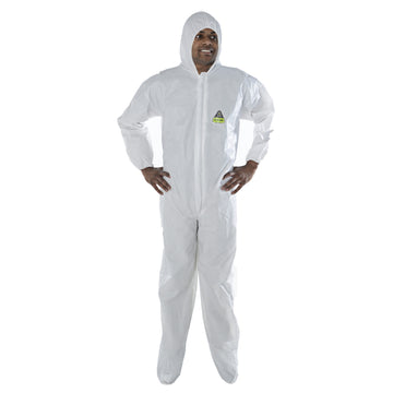 Cordova Safety Products Coverall, White, 25/Case - L
