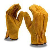 Cordova Safety Products Leather Glove, Yellow - L