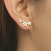1 Pair Golden Star Stud Earrings Cute Gentle Exquisite Pendent Earring for Women Fashion Daily Wear Ear Accessories Jewelry Gift