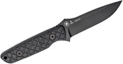 Spartan-Harsey Fighter, Black — 6.125" 1095 Cro-Van Fixed Blade Tactical Combat & Utility Knife with Sheath | SBSL006BK