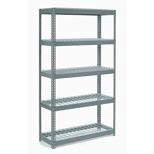Extra Heavy Duty Shelving 48" W x 18" D x 72" H with 5 Shelves by Global Industrial – Alloy Steel, Grey, Model 717244