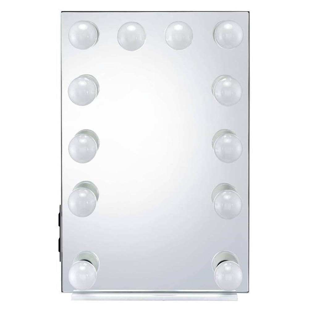 ASA Rectangle Accent Mirror in White by Acme – 24"L x 16"W, Metal, White, Model AC00760