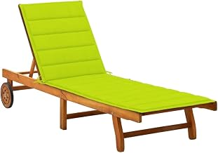 vidaXL Patio Sun Lounger with Cushion Solid Acacia Wood