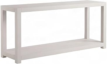 Starlight Canyon Home Weathered White Oak Console Table with Open Shelf, Entryway Table Sofa Table Hallway Entry Table for Living Room, White Sand