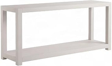 Starlight Canyon Home Weathered White Oak Console Table with Open Shelf, Entryway Table Sofa Table Hallway Entry Table for Living Room, White Sand