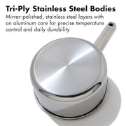 OXO 2.5QT Saucepan with Lid / Stainless Steel / 2.5 quarts Saucepans
