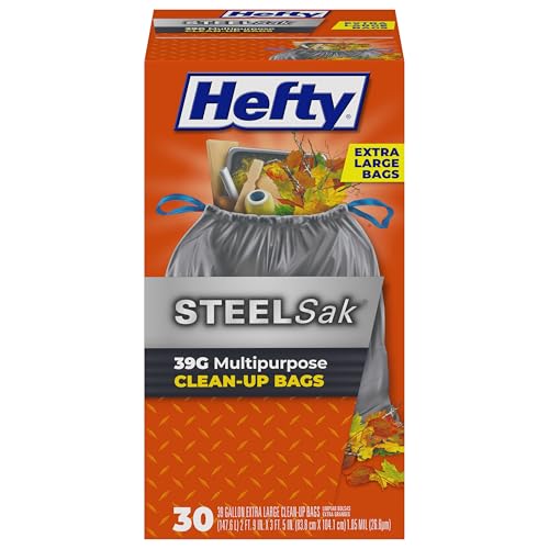 Hefty 30 Count (Pack of 1) / Gray / 39.0 gallons Trash Bags