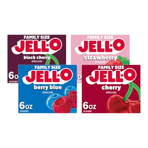 Jell-O Cherry & Berry Fusion (4ct) / 6 Ounce (Pack of 4) / 4 Gelatin