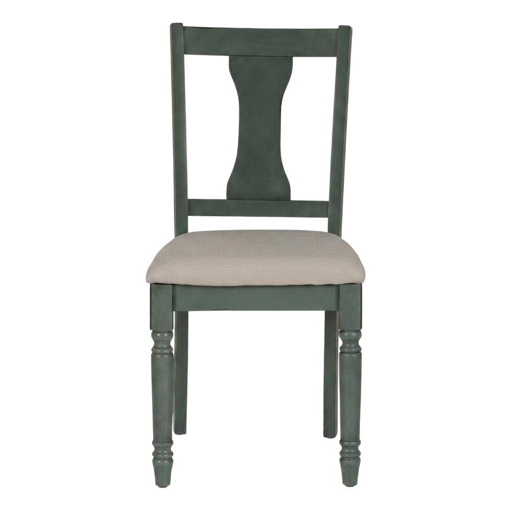 Blue Willow Side Chair Set of 2 with Comfortable Upholstered Seat by Furnifact – Rubberwood,Plywood, Blue, Pack of 2