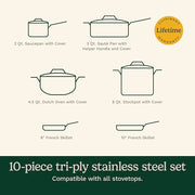 Cuisinart Silver / 10-Piece / Cookware Set Cookware Sets