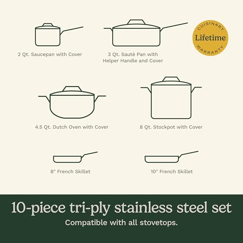 Cuisinart Silver / 10-Piece / Cookware Set Cookware Sets